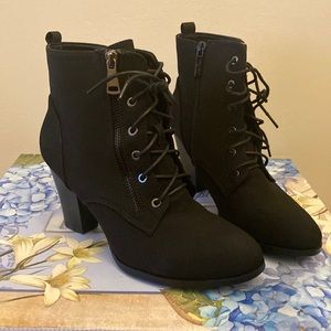 Black Heel Boot Suede